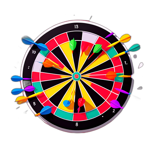 Tarcza do Darts z kolorowymi lotkami
