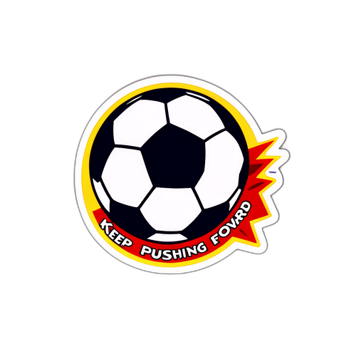 Adesivo Vintage di un Pallone da Calcio che Attraversa un Muro