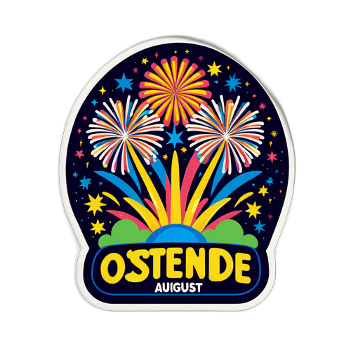 Oostende 15 Augustus Vuurwerk Sticker