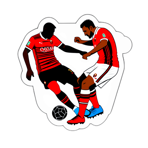 Αυτοκόλλητο που αντικατοπτρίζει την ένταση του αγώνα Ρόμα-Μίλαν