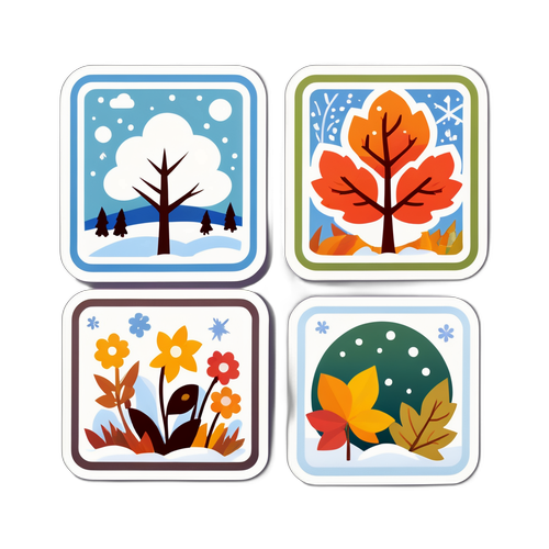 四季变化小画框