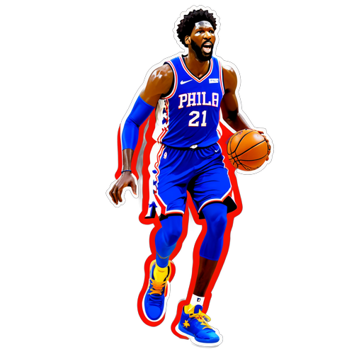 Desenho Poderoso de Joel Embiid: Capture a Dominância do Basquete com Estilo!