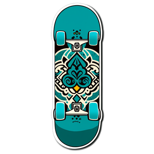 Skateboard med grafiska mönster