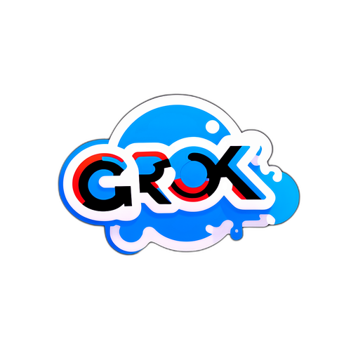 簡約設計『GROK』標語貼紙