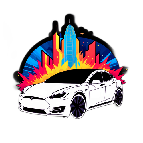 Autocollant stylisé de voiture Tesla