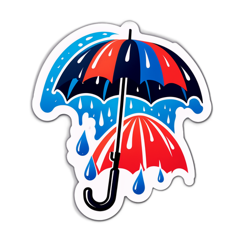 Sticker ng Ulan na may Payong at Logo ng Clippers