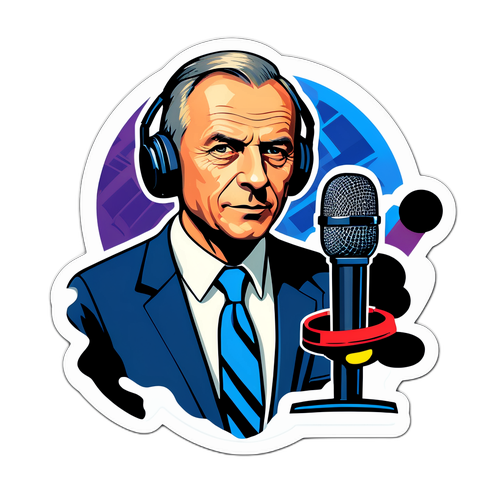 Sticker mit stilisiertem Porträt von Armin Wolf