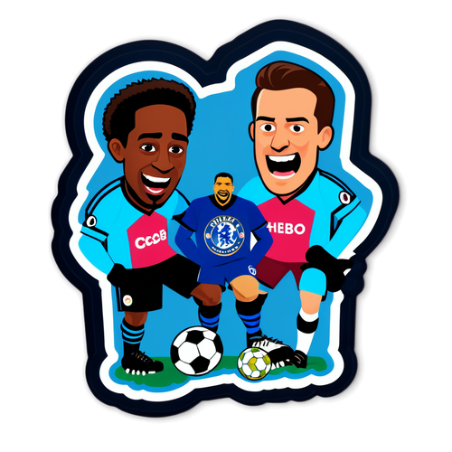 Funky Soccer Match Sticker: Chelsea vs West Ham Celebration