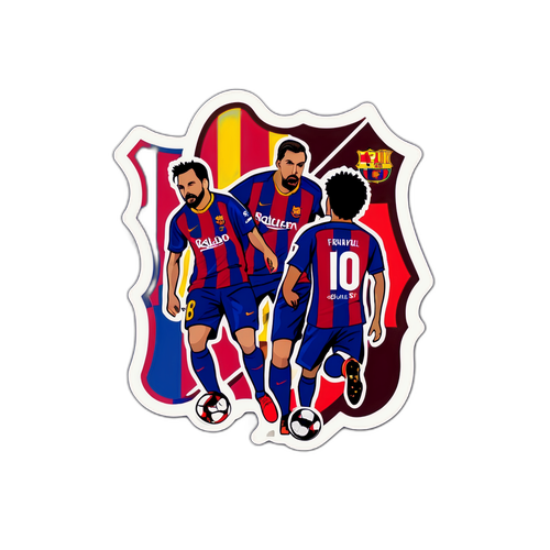 Aufkleber vom Spiel Barcelona gegen Frankfurt