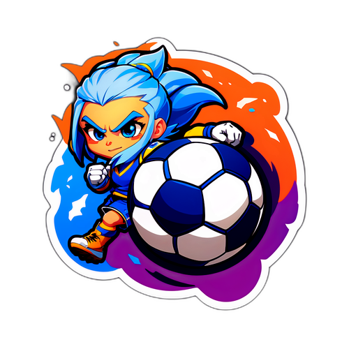 인기 블리자드 게임 캐릭터 축구공 차는 스티커