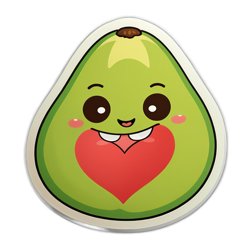 Scopri l'Adesivo di Avocado che Ti Farà Sorridere! Un Cuore Sorridente che Diffonde Amore!