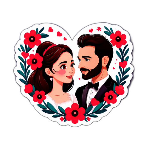 Romantik Kalp ve Çiçekler ile Barış Arduç ve Hande Erçel Tasarımı