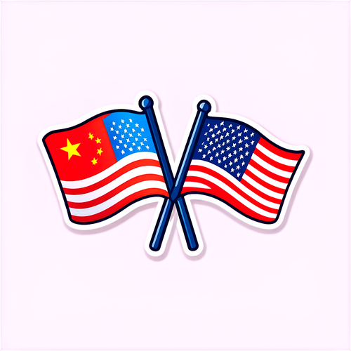 中美關係合作與和平貼紙