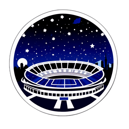 Minimalistische Sticker van het Santiago Bernabéu Stadion