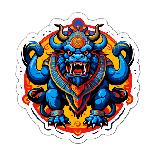 モンゴルの伝説の生き物「ホルク」のアートイラスト