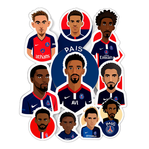 리옹과 PSG 유명 선수 캐릭터 스티커