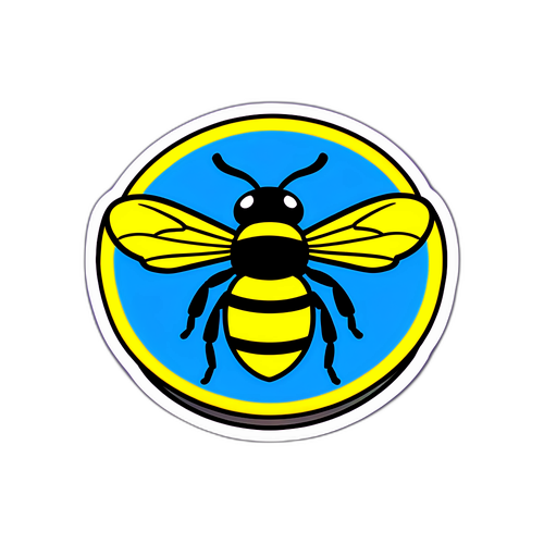 可愛的小黃蜂貼紙