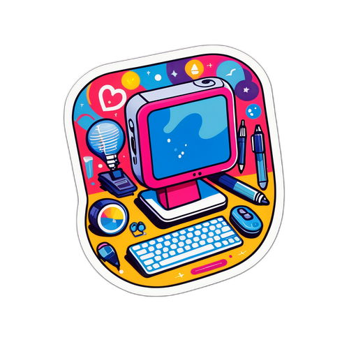 Zábavná nálepka vyjadřující kreativitu