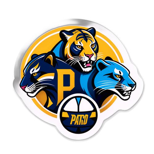 Playful Predators vs. Sleek Panthers Sports Sticker
