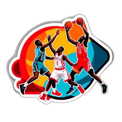 Scena di una partita di basket tra Nets e Rockets