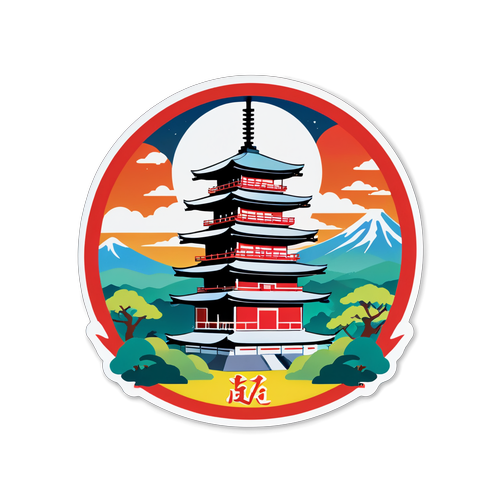 兼六園の日本風ステッカー