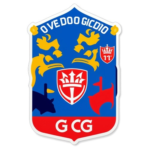 Diseño de sticker que combina Real Oviedo y Sporting Gijón en un amistoso