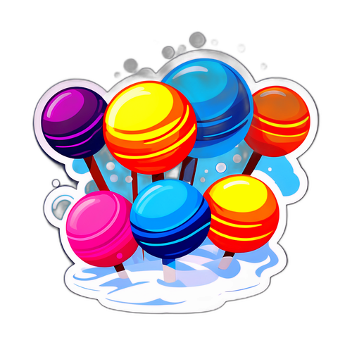 Яскраві кольорові льодяники на фоні