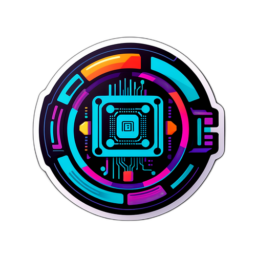 Futuristisk AMD-aktie klistermärke