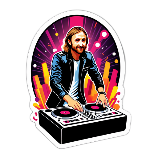 Retro stílusú matrica David Guetta zenei életéről
