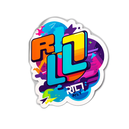 RTL logó színes környezetben, utcai művészeti stílusban