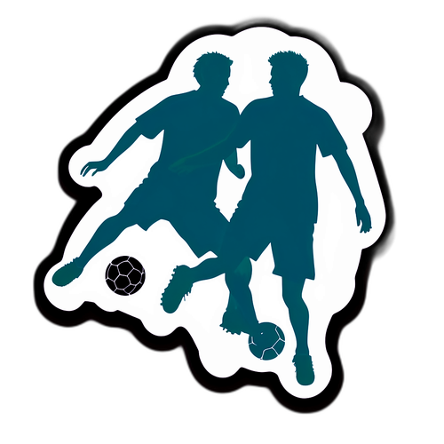 Silhueta de Jogadores de Futebol em Ação