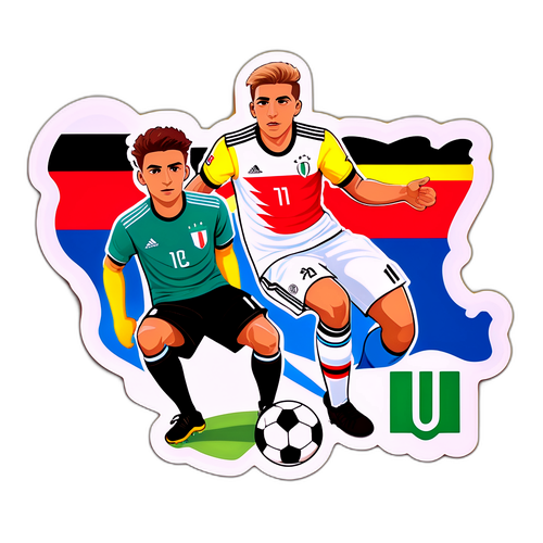 Sticker cu jucători din Germania și Italia U21