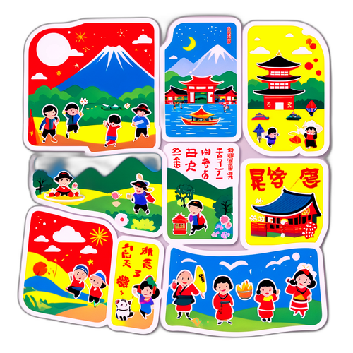 浦和みその祭りの楽しい活動を描いたスタンプ
