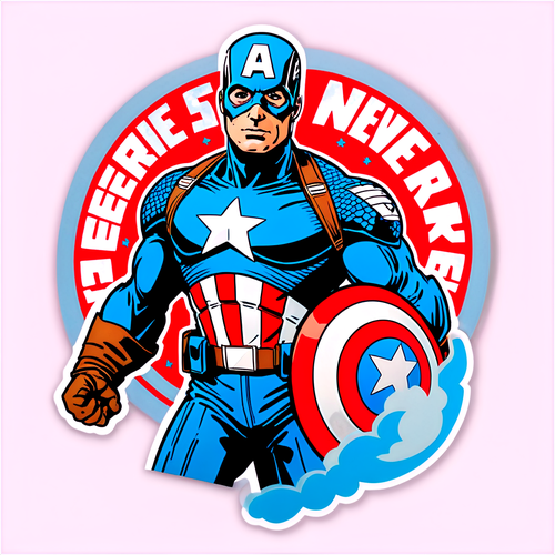 Retro Captain America Sticker: Heroes Never Die