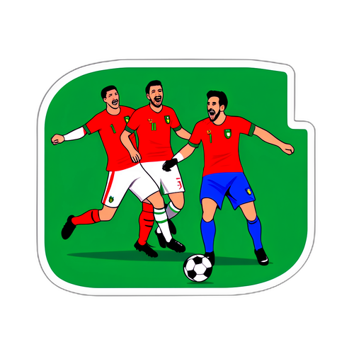 Sticker người đang xem bóng đá phấn khởi
