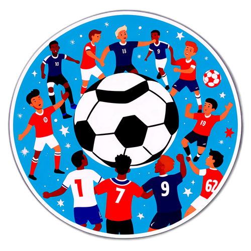 Sticker de Fútbol: Celebración de Gol