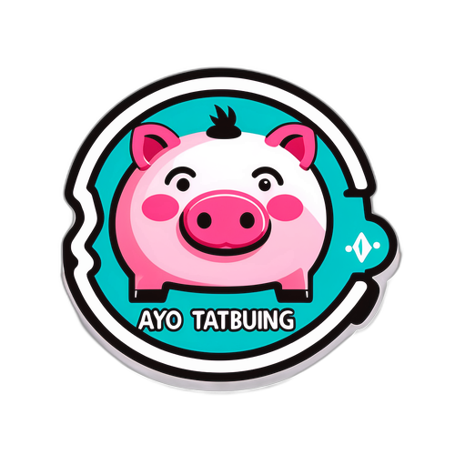 Stiker Minimalis Celengan dengan Tulisan 'Ayo Tabung!'