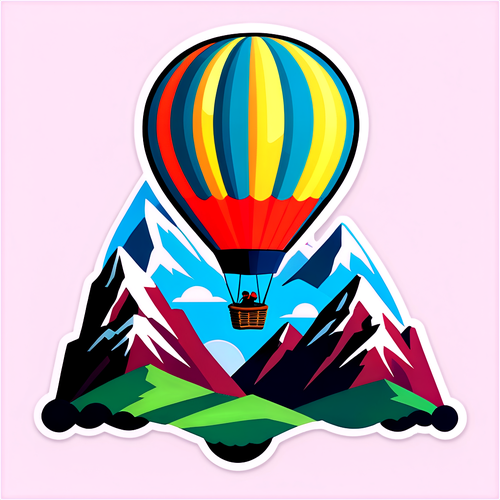 Experience the Freedom: A Colorful Hot Air Balloon Adventure Over Majestic Mountains!