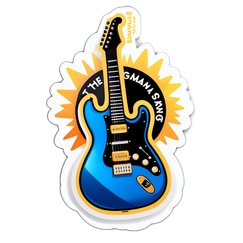 Un autocolant cu o chitară electrică pentru Premiile Grammy 2026