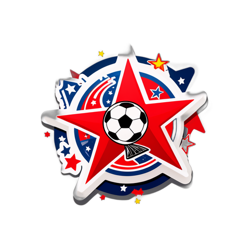Наклейка с эмблемой футбольного клуба Красная Звезда в ярких клубных цветах