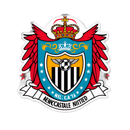 Thiết kế sáng tạo với quả bóng đá và huy hiệu Newcastle United