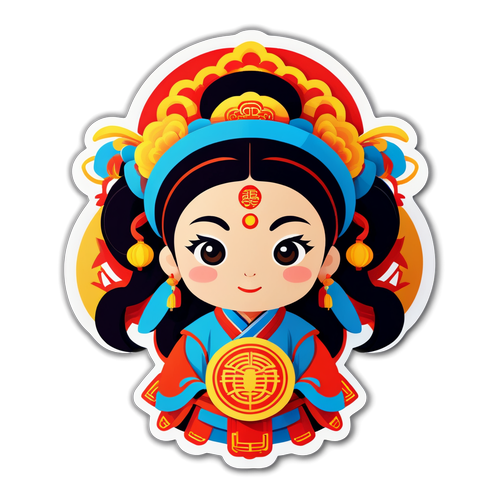 传统与现代融合的文化自信贴纸