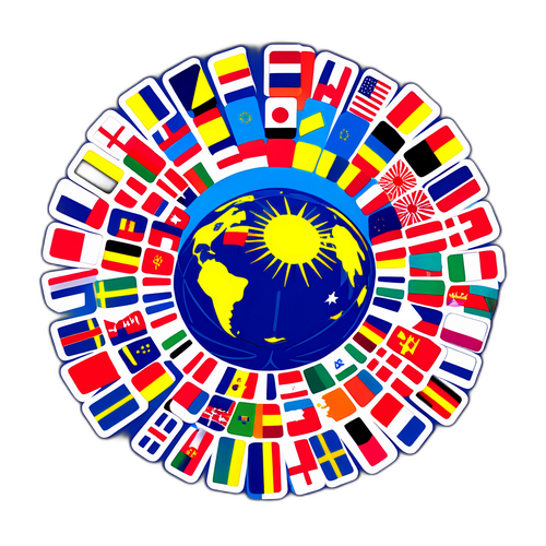 Europameisterschaft Aufkleber mit Nationalflaggen