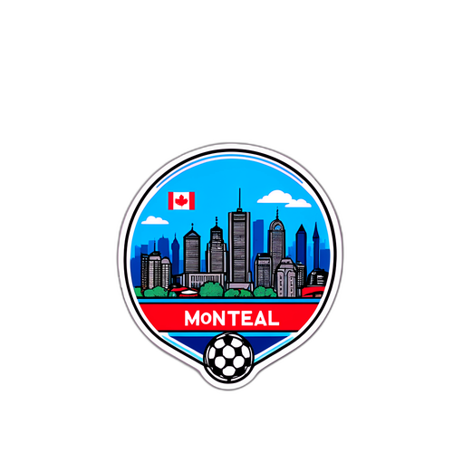 Stiker Elegan Siluet Montreal dengan Sentuhan Sepak Bola