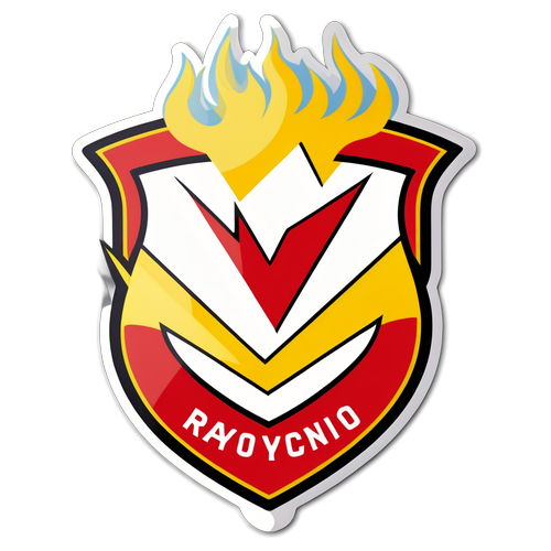 Diseño de una pegatina de Rayo Vallecano con el escudo del equipo