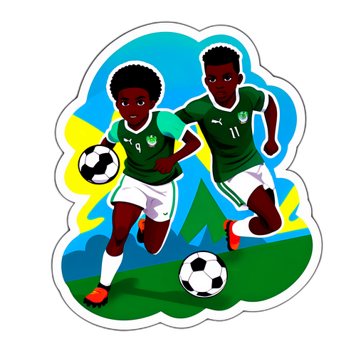 Stiker Merayakan Sepak Bola U20 Nigeria