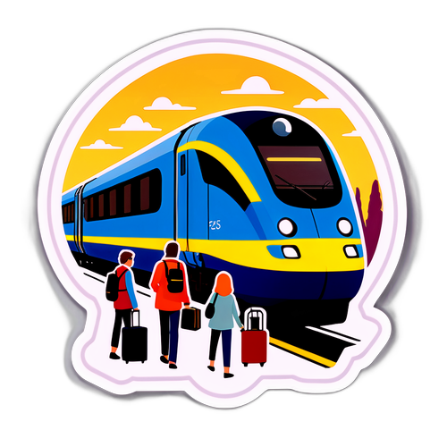 Train Eurostar au lever du soleil