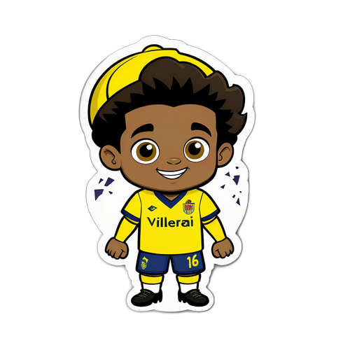 สติกเกอร์น่ารักจากการ์ตูนผู้เล่นฟุตบอล Villarreal