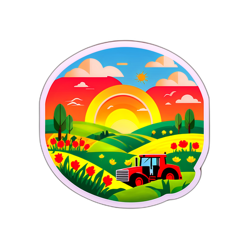 春天的农田贴纸