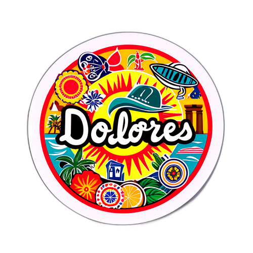 Diseño de un sticker con el nombre 'Dolores'